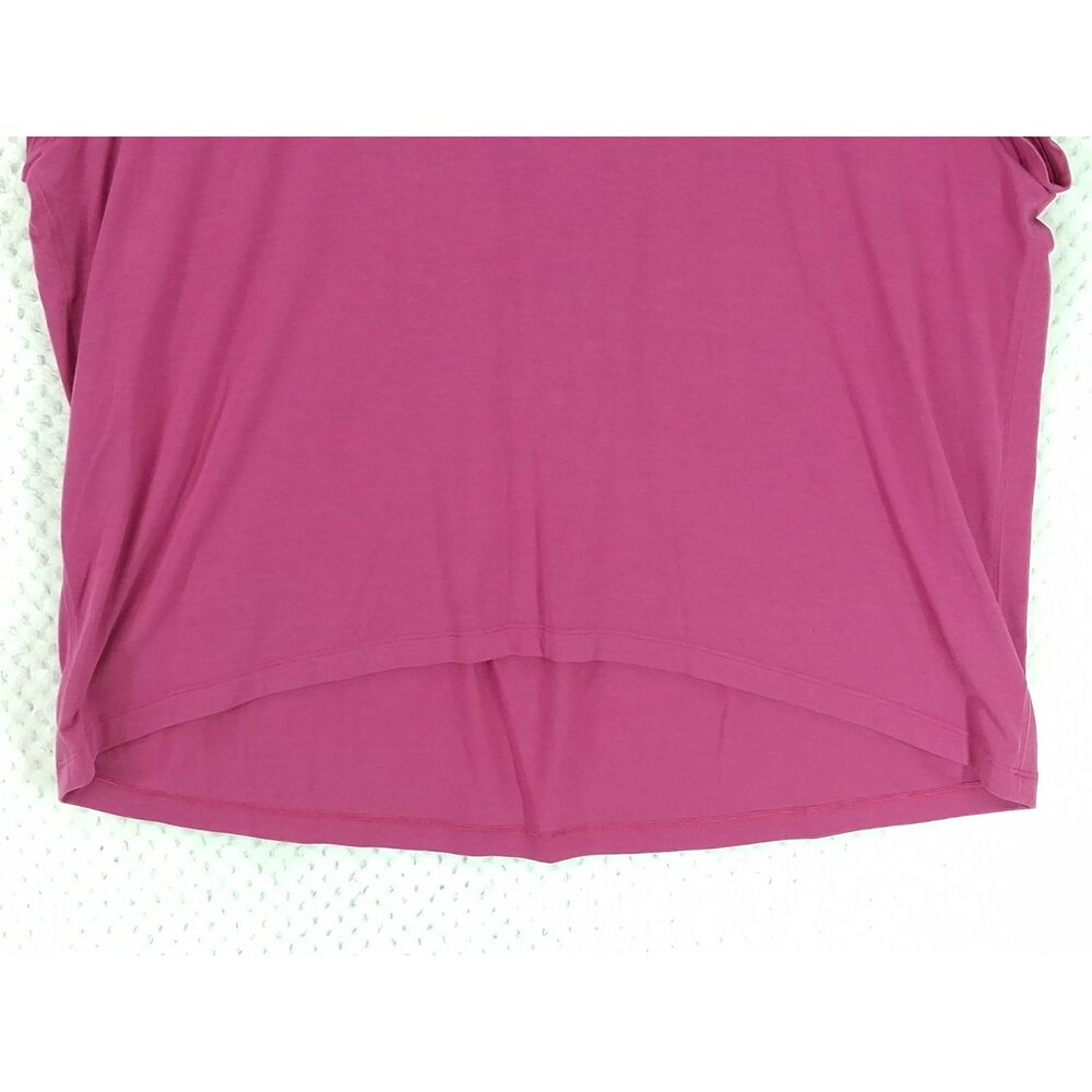 Athleta With Ease Tee Women's Large Vibrant Fuchsia Short Sleeve High-Low Hem - Picture 3 of 13